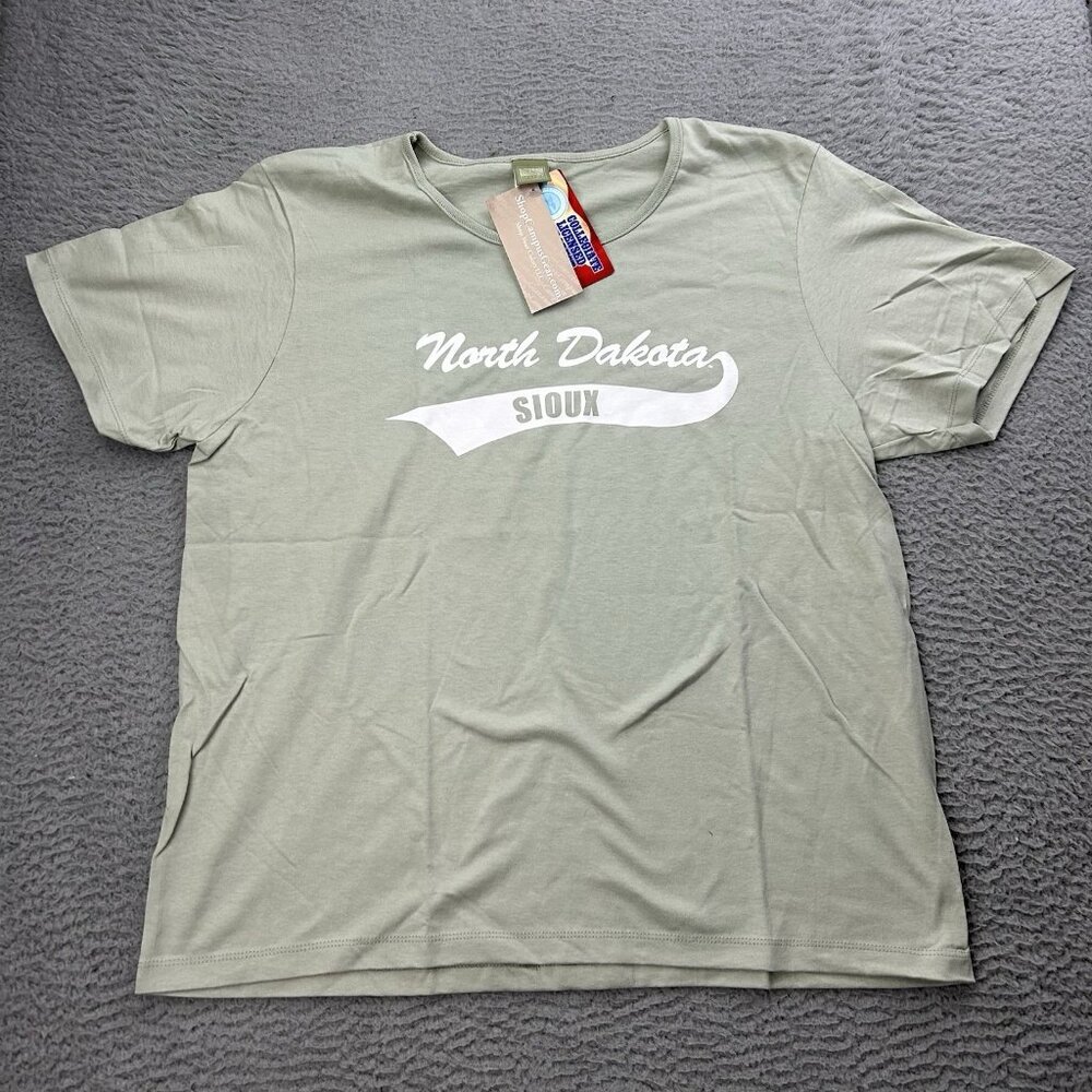 North Dakota Fighting Sioux Short Sleeve Women’s Green Shirt Size XL Hockey UND
